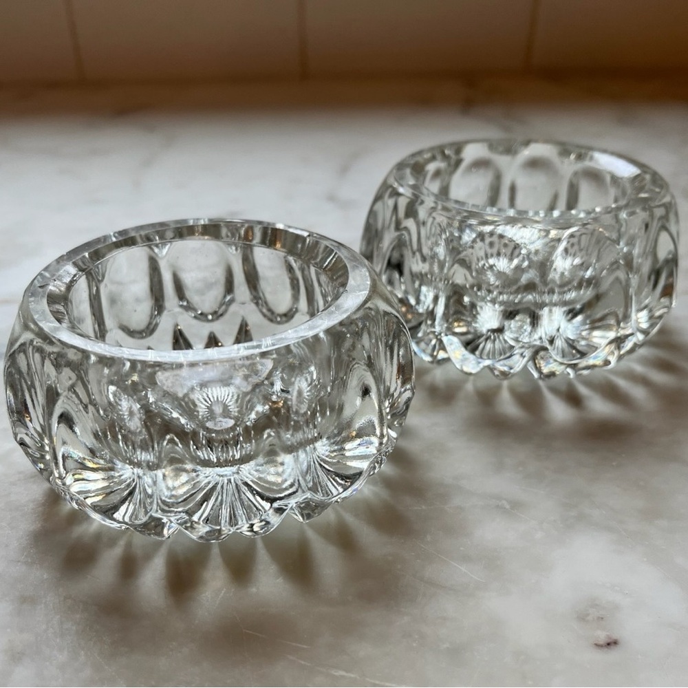 Pair of MCM Crystal Votive Candle Holders